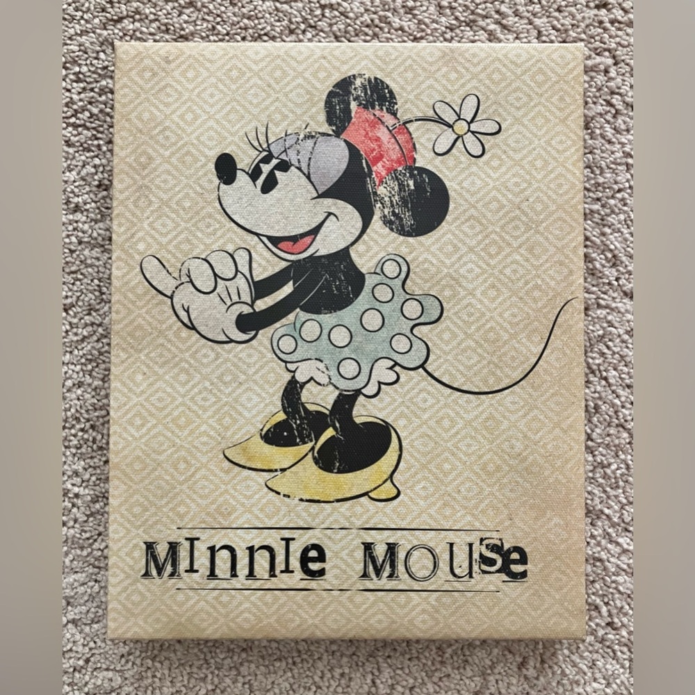 Minnie Mouse Disney 8x10” Canvas Picture Wall Hanging Artissmo Art Home Decor